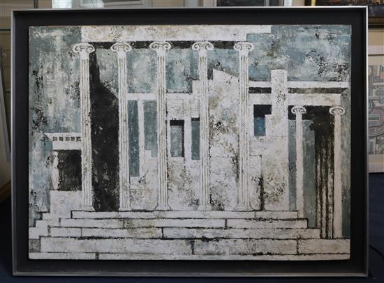 § Valerie Thornton (1931-1991) Athens - Parthenon V - Erechtheum 35 x 48in.